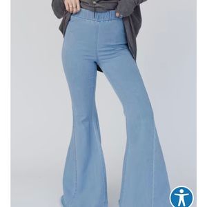 Three Bird Nest Flares with Elastic Waistband